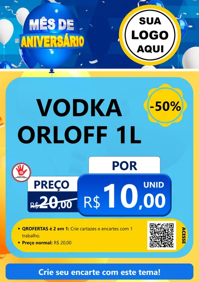 Modelo de Cartaz para Cartaz A4 Vertical com o tema Mês de Aniversário para Distribuidora de bebidas