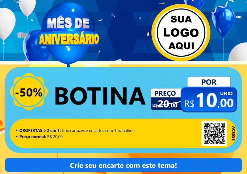 Modelo de Cartaz para Cartaz A4 Horizontal com o tema Mês de Aniversário para Agropecuária