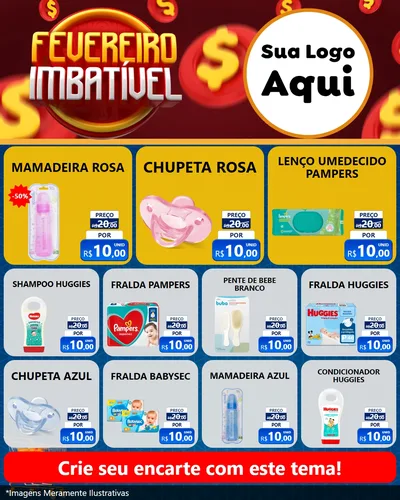 Modelo de Rede Social para Feed Instagram com o tema Fevereiro Imbatível para Bebês