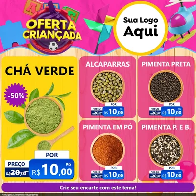Modelo de Rede Social para Feed Facebook com o tema Oferta da Criançada para Produtos Naturais