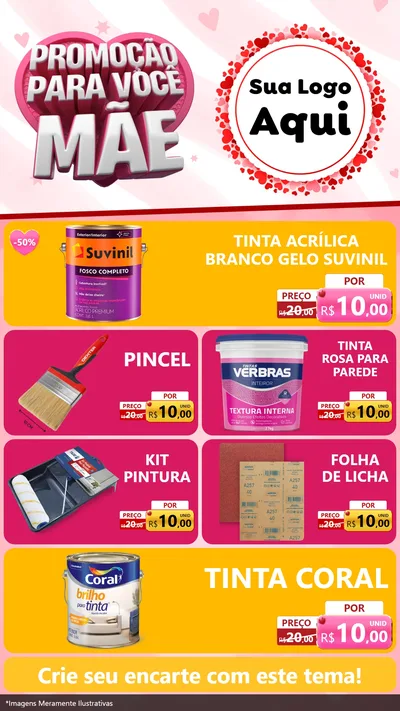 Modelo de TV para TV Vertical com o tema Promoção Para Você Mãe para Tintas e Ferramentas