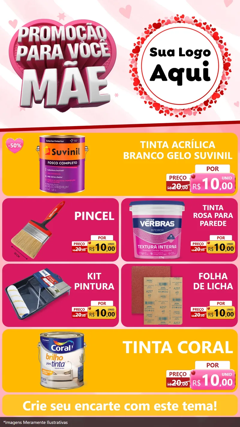 Modelo de TV para TV Vertical com o tema Promoção Para Você Mãe para Tintas e Ferramentas