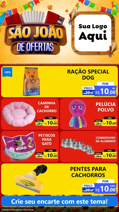 Modelo de TV para TV Vertical com o tema São João de Ofertas para Pet Shop