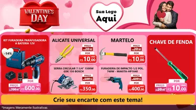 Modelo de TV para TV Horizontal com o tema Valentine's Day para Maquinas e Ferramentas