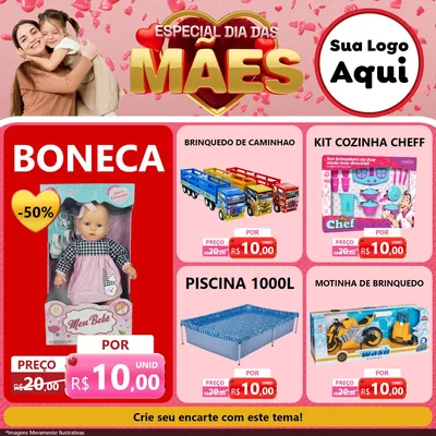 Modelo de Rede Social para Feed Facebook com o tema Especial Dia Das Mães para Brinquedos