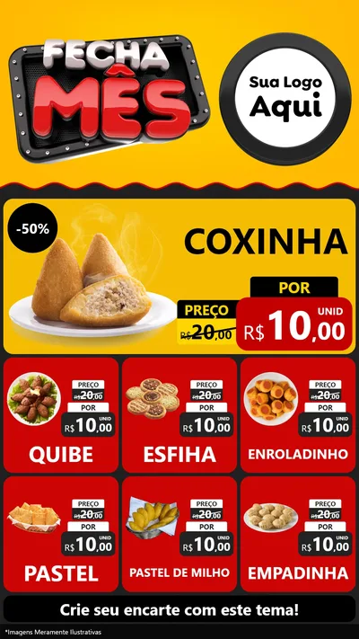 Modelo de Rede Social para Stories com o tema Fecha Mês para Salgadaria