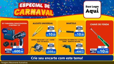 Modelo de TV para TV Horizontal com o tema Especial de Carnaval para Maquinas e Ferramentas