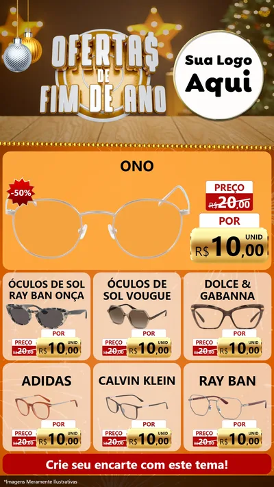 Modelo de Rede Social para Stories com o tema Ofertas de Fim de Ano para Óticas