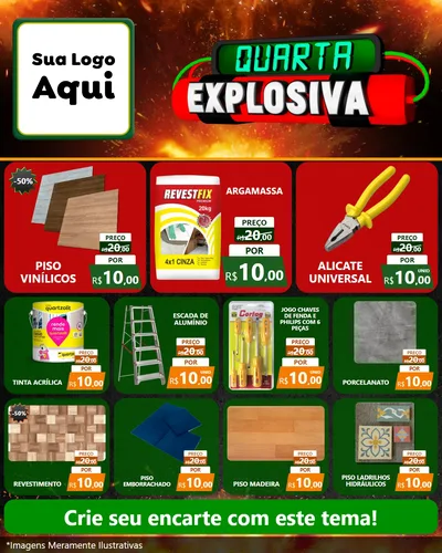 Modelo de Rede Social para Feed Instagram com o tema Quarta Explosiva para Material para Construção