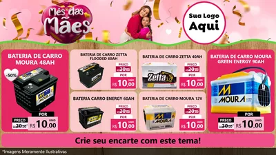 Modelo de TV para TV Horizontal com o tema Mês das Mães para Baterias Elétricas