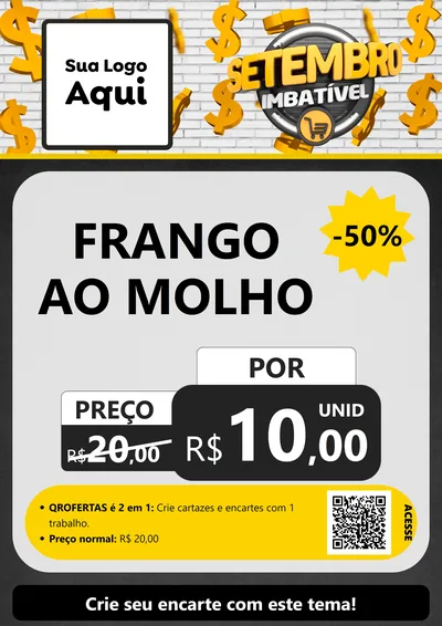 Modelo de Cartaz para Cartaz A4 Vertical com o tema Setembro Imbatível para Restaurante
