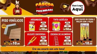Modelo de TV para TV Horizontal com o tema Páscoa Premiada para Material para Construção