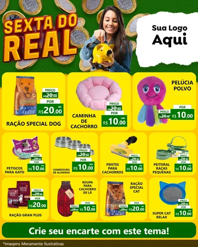 Modelo de Rede Social para Feed Instagram com o tema Sexta do Real para Pet Shop