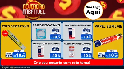 Modelo de TV para TV Horizontal com o tema Fevereiro Imbatível para Embalagens