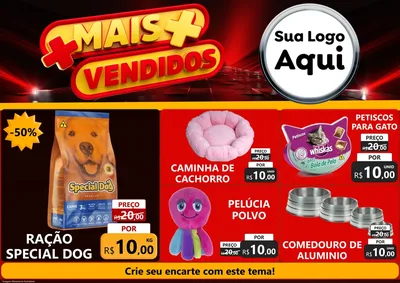 Modelo de Encarte para Encarte A4 Horizontal com o tema Mais Vendidos para Pet Shop