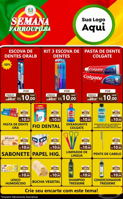 Modelo de Encarte para Encarte Grande com o tema Semana Farroupilha para Higiene Pessoal