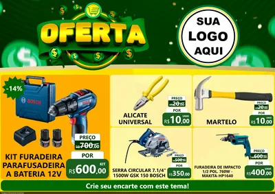 Modelo de Encarte para Encarte A4 Horizontal com o tema Oferta para Maquinas e Ferramentas