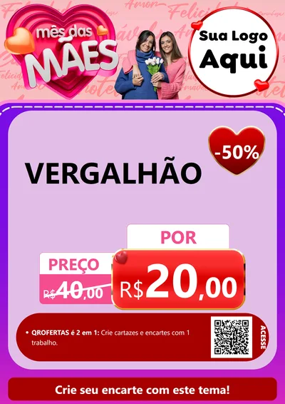 Modelo de Cartaz para Cartaz A4 Vertical com o tema Mês Das Mães para Ferragens