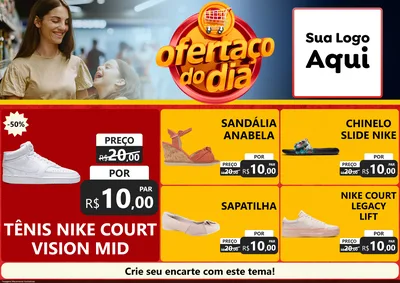 Modelo de Encarte para Encarte A4 Horizontal com o tema Ofertaço Do Dia para Calçados