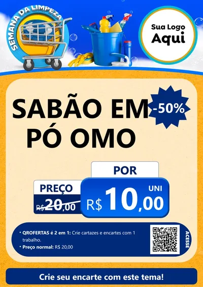 Modelo de Cartaz para Cartaz A4 Vertical com o tema Semana Da Limpeza para Produtos de Limpeza