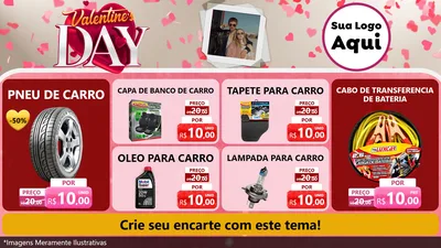Modelo de TV para TV Horizontal com o tema Valentine's Day para Auto peças