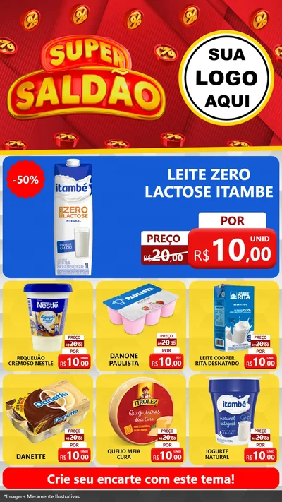 Modelo de Rede Social para Stories com o tema Super Saldão para Frios e Laticínios