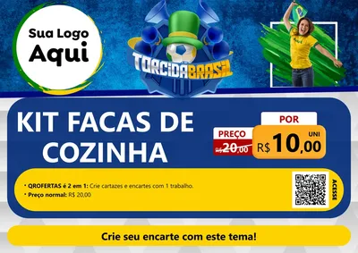 Modelo de Cartaz para Cartaz A4 Horizontal com o tema Torcida Brasil - Copa para Utilidades Domésticas