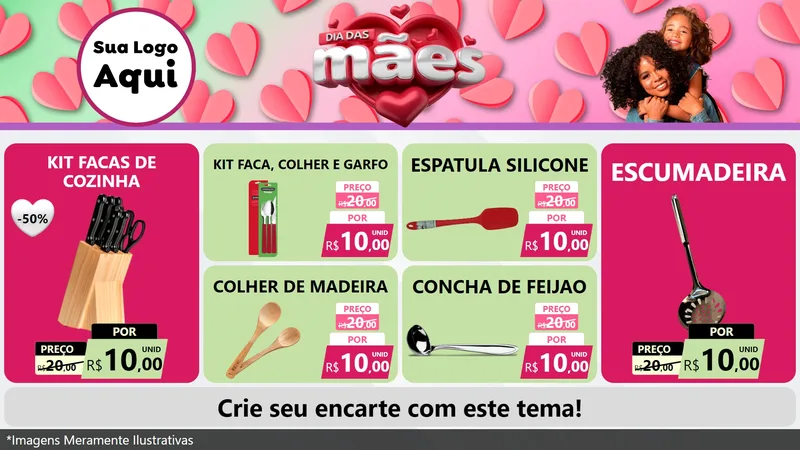 Modelo de TV para TV Horizontal com o tema Dia das Mães para Utilidades Domésticas