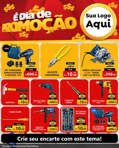 Modelo de Rede Social para Feed Instagram com o tema É Dia De Promoção para Maquinas e Ferramentas