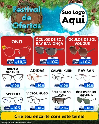 Modelo de Rede Social para Feed Instagram com o tema Festival de Ofertas - Inverno para Óticas