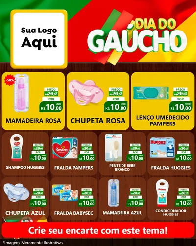 Modelo de Rede Social para Feed Instagram com o tema Dia do Gaúcho para Bebês