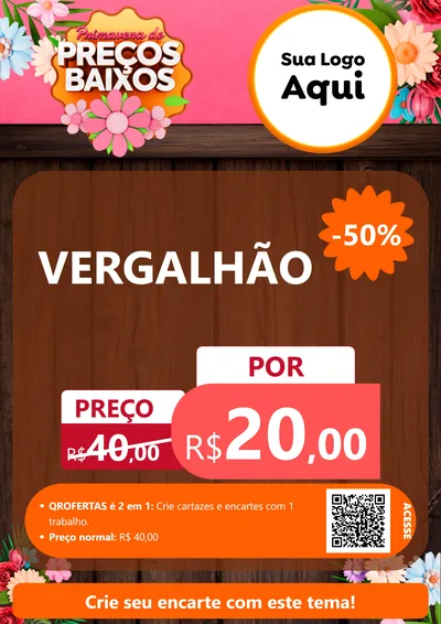 Modelo de Cartaz para Cartaz A4 Vertical com o tema Primavera de Preços Baixos para Ferragens
