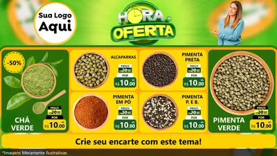 Modelo de TV para TV Horizontal com o tema Hora da Oferta para Produtos Naturais