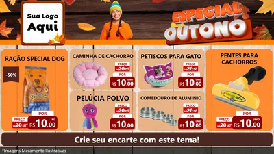 Modelo de TV para TV Horizontal com o tema Especial Outono para Pet Shop