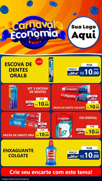 Modelo de TV para TV Vertical com o tema Carnaval da Economia para Higiene Pessoal