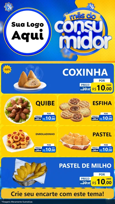 Modelo de TV para TV Vertical com o tema Mês do Consumidor para Salgadaria