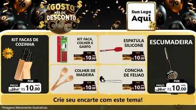 Modelo de TV para TV Horizontal com o tema Agosto Mês do Desconto Louco para Utilidades Domésticas