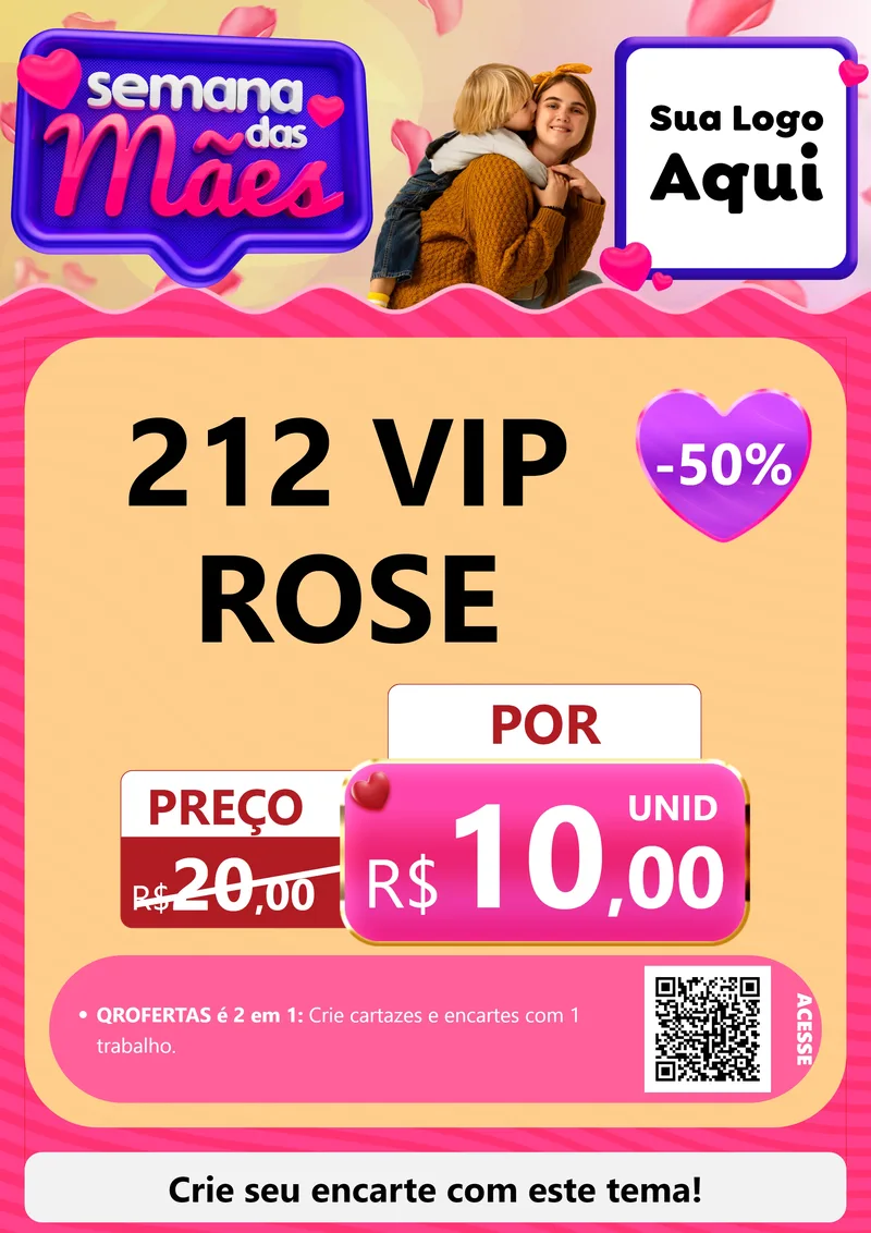 Modelo de Cartaz para Cartaz A4 Vertical com o tema Semana das Mães para Perfumes
