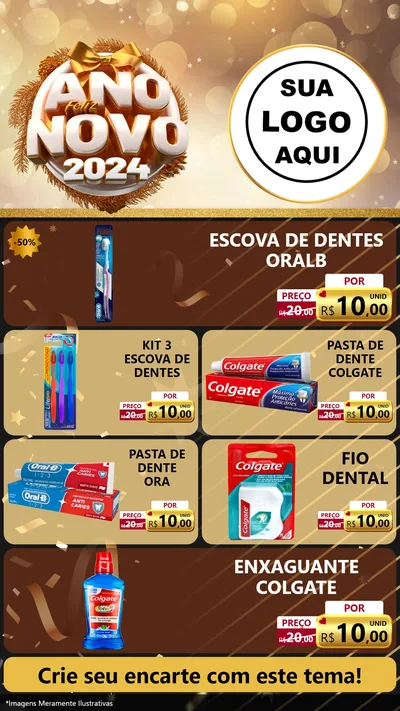Modelo de TV para TV Vertical com o tema Feliz Ano Novo 2027 para Higiene Pessoal