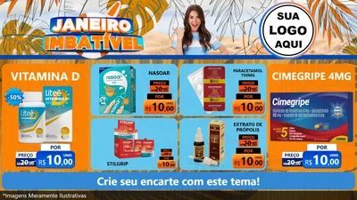 Modelo de TV para TV Horizontal com o tema Janeiro Imbatível para Farmácia