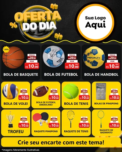 Modelo de Rede Social para Feed Instagram com o tema Oferta Do Dia para Artigos Esportivos