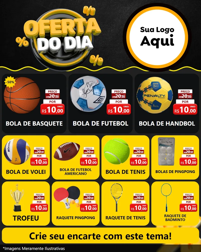 Modelo de Rede Social para Feed Instagram com o tema Oferta Do Dia para Artigos Esportivos