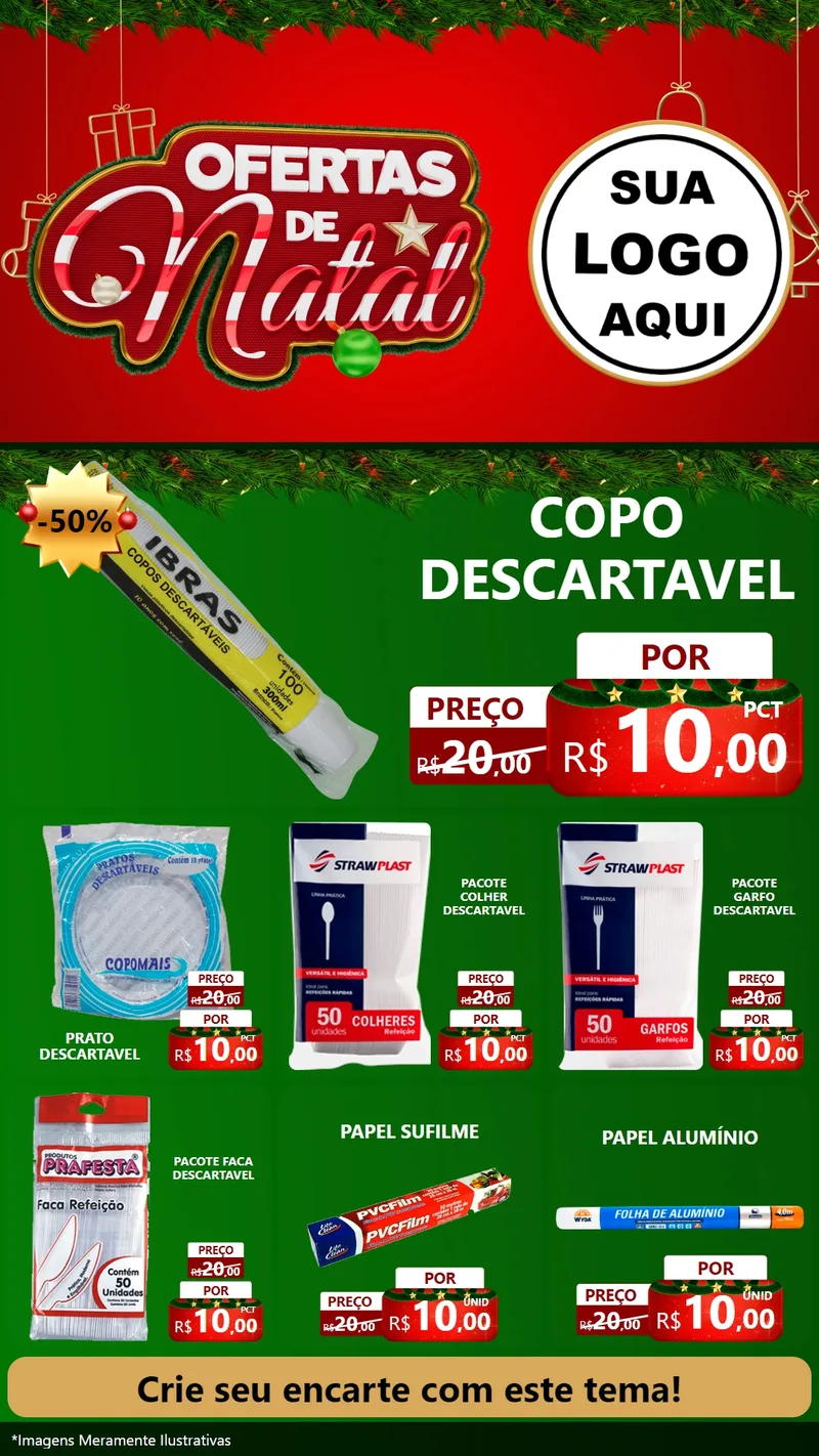 Modelo de Rede Social para Stories com o tema Ofertas de Natal para Embalagens