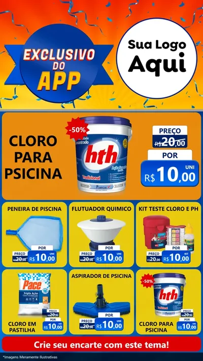 Modelo de Rede Social para Stories com o tema Exclusivo do Aplicativo para Produtos para Piscina