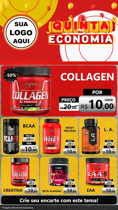 Modelo de Rede Social para Stories com o tema Quinta da Economia para Suplementos alimentares