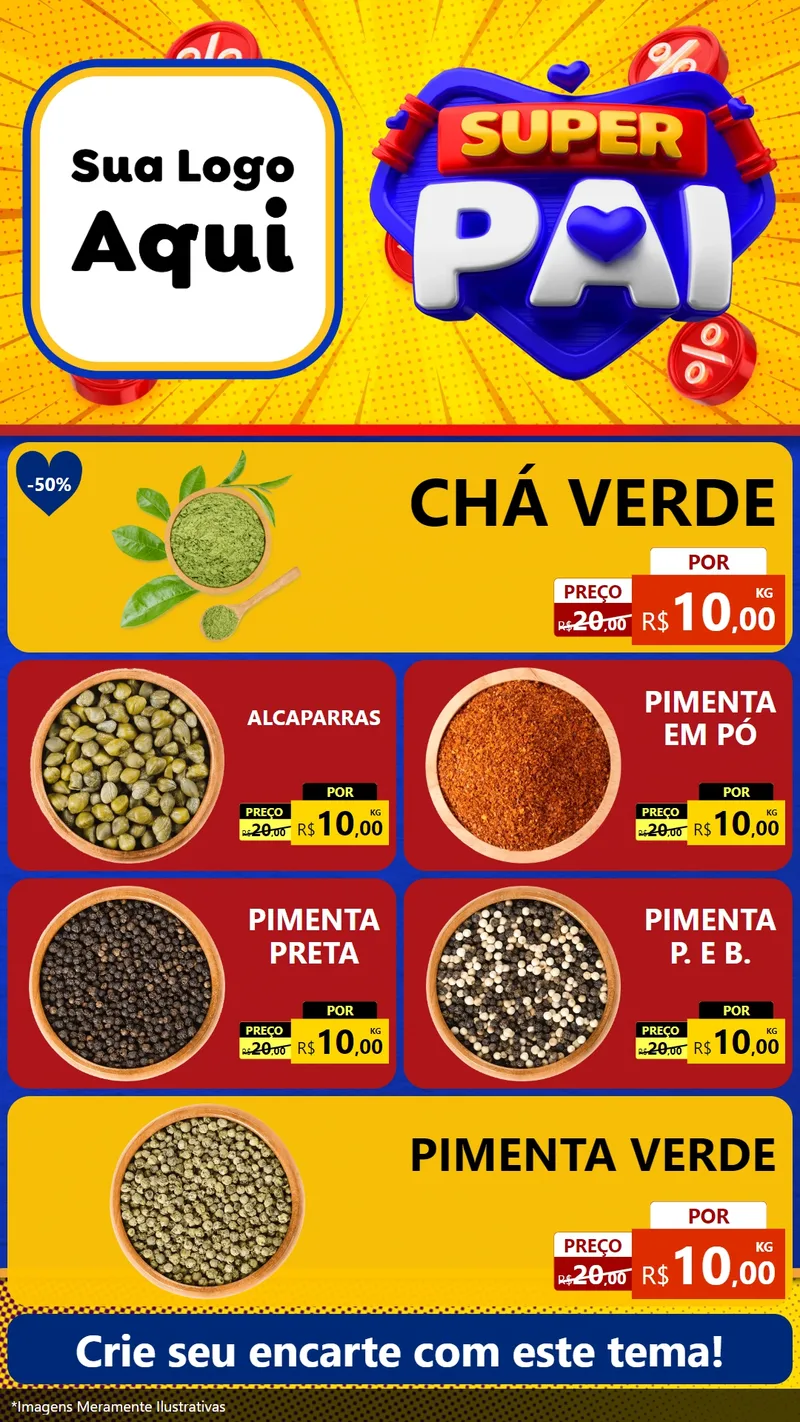 Modelo de TV para TV Vertical com o tema Super Pai para Produtos Naturais