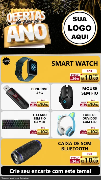 Modelo de TV para TV Vertical com o tema Ofertas de Fim de Ano para Informática