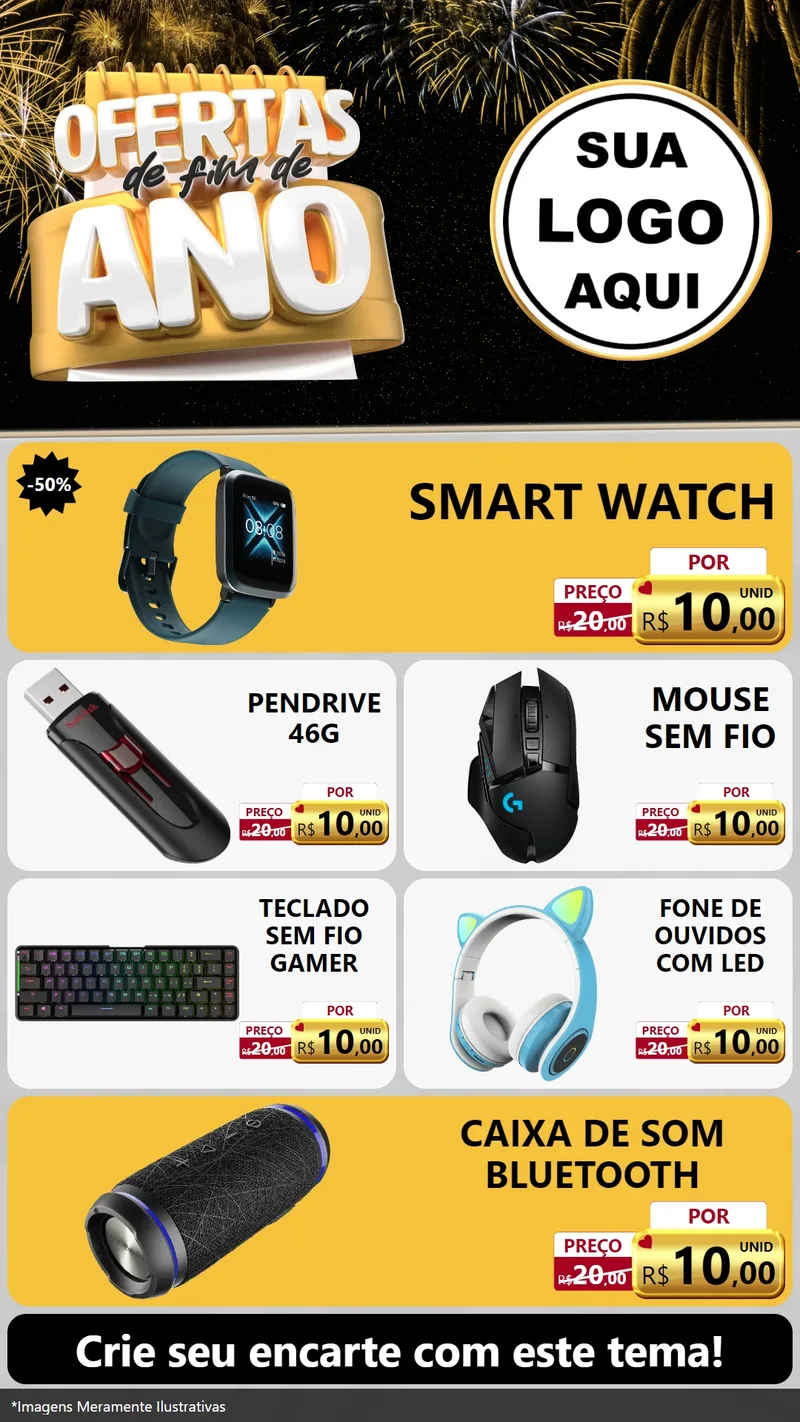 Modelo de TV para TV Vertical com o tema Ofertas de Fim de Ano para Informática