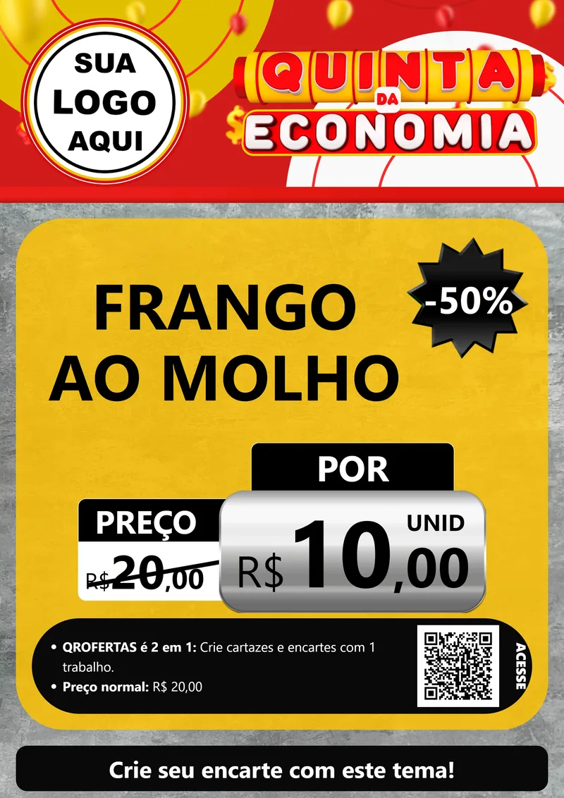 Modelo de Cartaz para Cartaz A4 Vertical com o tema Quinta da Economia para Restaurante
