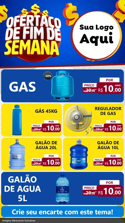 Modelo de TV para TV Vertical com o tema Ofertaço de Fim de Semana para Água e gás